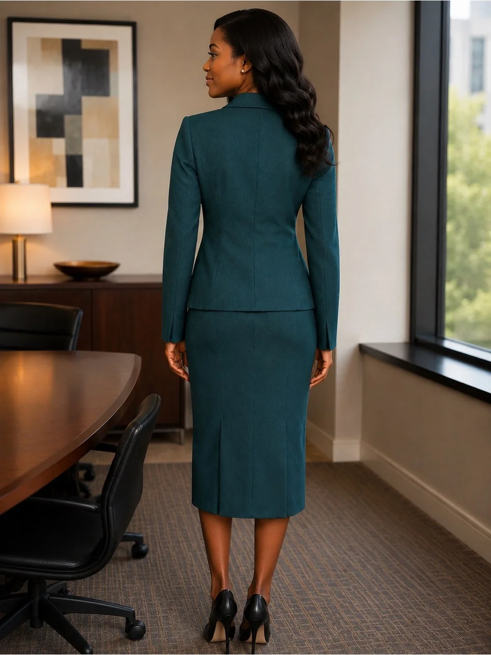 Evan-Picone Green Skirt Suit Women’s Size 8 Classic Career Office Business Wea